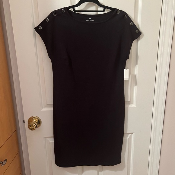 Talbots Black Shift Cotton Dress NWT Size Small - Picture 3 of 10